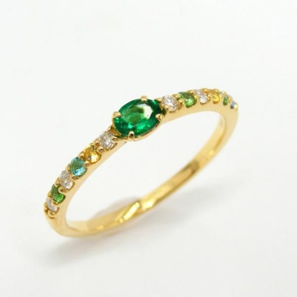 エメラルド カラーサファイア ダイヤモンドリング EM 0.12ct SA エメラルド カラーサファイア ダイヤモンドリング EM 0.12ct SA