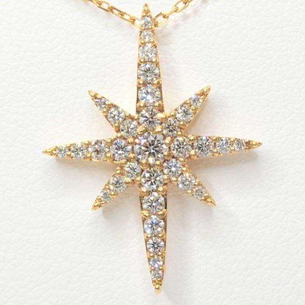 K18YG D0.25ct 脇石14石0.10ctスルーネックレス 宝石鑑別書付