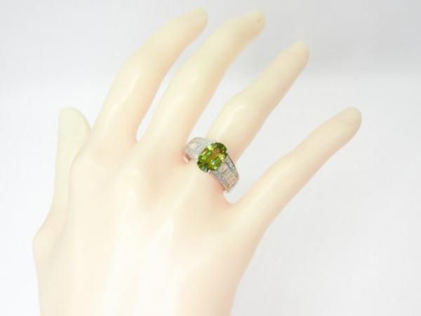 天然スフェーン 2.22ct 天然ダイヤモンド プラチナ Pt950 リング