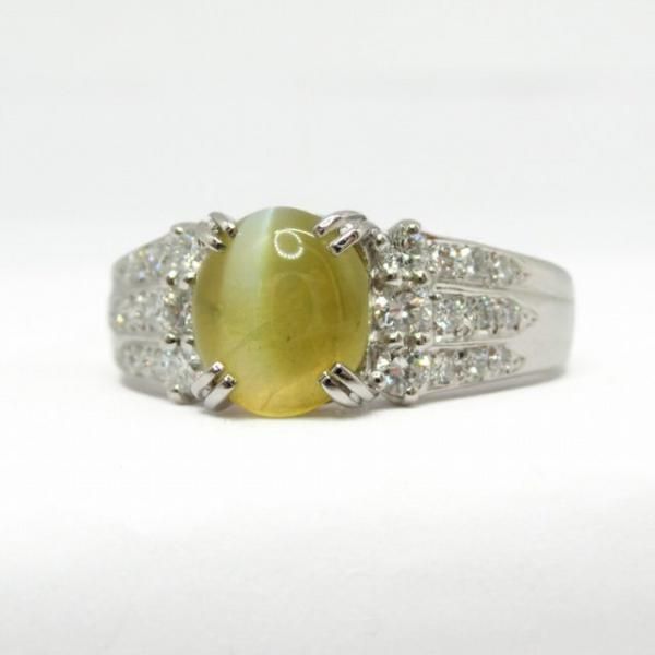 クリソベリルキャッツアイ ダイヤモンドリング CE 2.357ct D クリソベリルキャッツアイ ダイヤモンドリング CE 2.357ct D