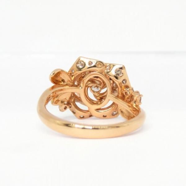 ローズモチーフ ダイヤモンドリング D 0.68ct K18PG GGSJ鑑別書付