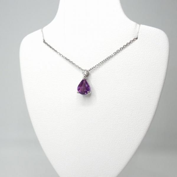パープルサファイア ダイヤモンドネックレス SA 1.04ct D 0.04ct パープルサファイア ダイヤモンドネックレス SA 1.04ct D 0.04ct