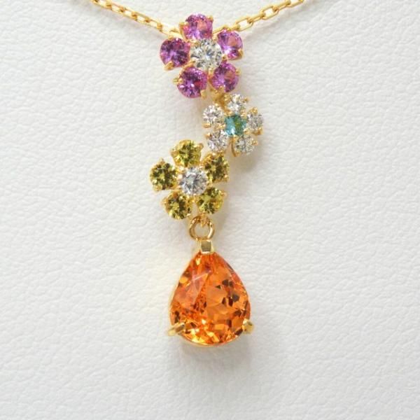 ڥƥ󥬡ͥå 顼ե ɥͥå쥹 GA 1.54ct SA 0.35ct PA 0.01ct D 0.16ct 45cm K18YG 