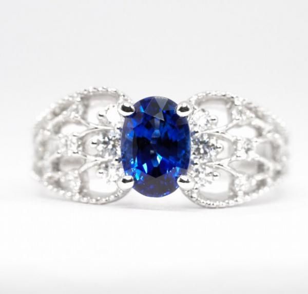 ブルーサファイア ダイヤモンドリング SA 1.48ct D 0.37ct K18WG ブルーサファイア ダイヤモンドリング SA 1.48ct D 0.37ct K18WG