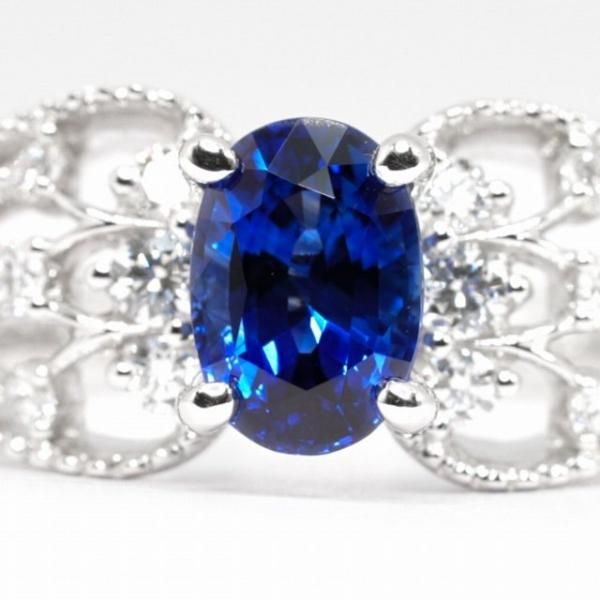 ブルーサファイア ダイヤモンドリング SA 1.48ct D 0.37ct K18WG ブルーサファイア ダイヤモンドリング SA 1.48ct D 0.37ct K18WG
