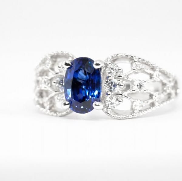 ブルーサファイア ダイヤモンドリング SA 1.48ct D 0.37ct K18WG ブルーサファイア ダイヤモンドリング SA 1.48ct D 0.37ct K18WG