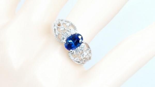 ブルーサファイア ダイヤモンドリング SA 1.48ct D 0.37ct K18WG ブルーサファイア ダイヤモンドリング SA 1.48ct D 0.37ct K18WG