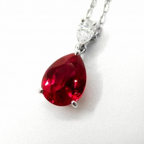 ミャンマー産ペアシェイプルビー ダイヤモンドネックレス R 1.51 ミャンマー産ペアシェイプルビー ダイヤモンドネックレス R 1.51