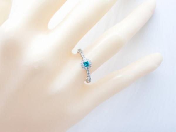 ブラジル産パライバトルマリン ダイヤモンドリング PA 0.09ct D ブラジル産パライバトルマリン ダイヤモンドリング PA 0.09ct D