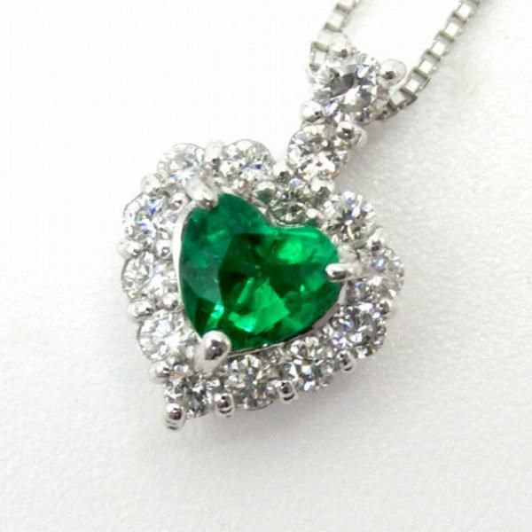 ハートシェイプエメラルド ダイヤモンドネックレス EM 0.20ct D ハートシェイプエメラルド ダイヤモンドネックレス EM 0.20ct D