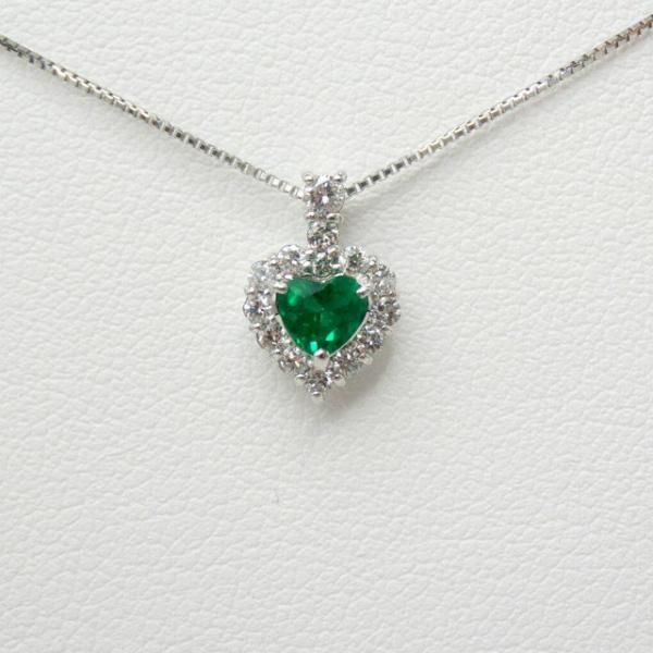 ハートシェイプエメラルド ダイヤモンドネックレス EM 0.20ct D ハートシェイプエメラルド ダイヤモンドネックレス EM 0.20ct D