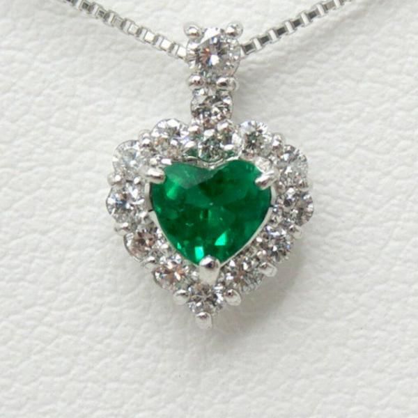 ハートシェイプエメラルド ダイヤモンドネックレス EM 0.20ct D ハートシェイプエメラルド ダイヤモンドネックレス EM 0.20ct D
