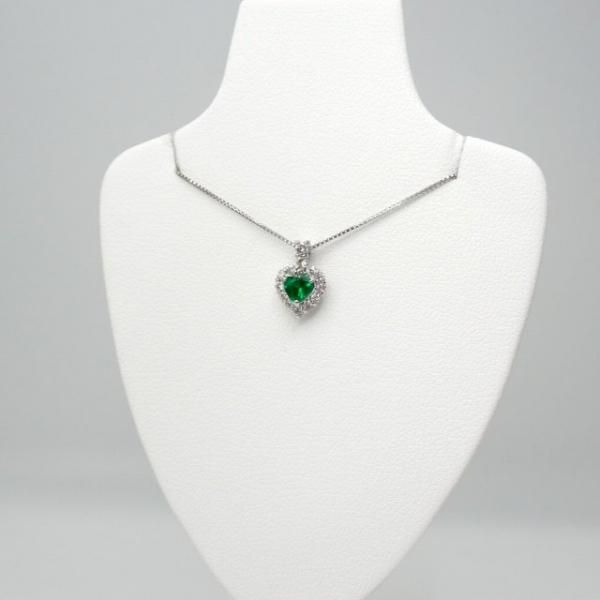 ハートシェイプエメラルド ダイヤモンドネックレス EM 0.20ct D ハートシェイプエメラルド ダイヤモンドネックレス EM 0.20ct D