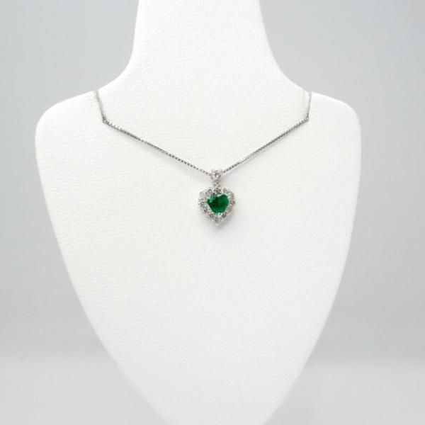 ハートシェイプエメラルド ダイヤモンドネックレス EM 0.20ct D ハートシェイプエメラルド ダイヤモンドネックレス EM 0.20ct D