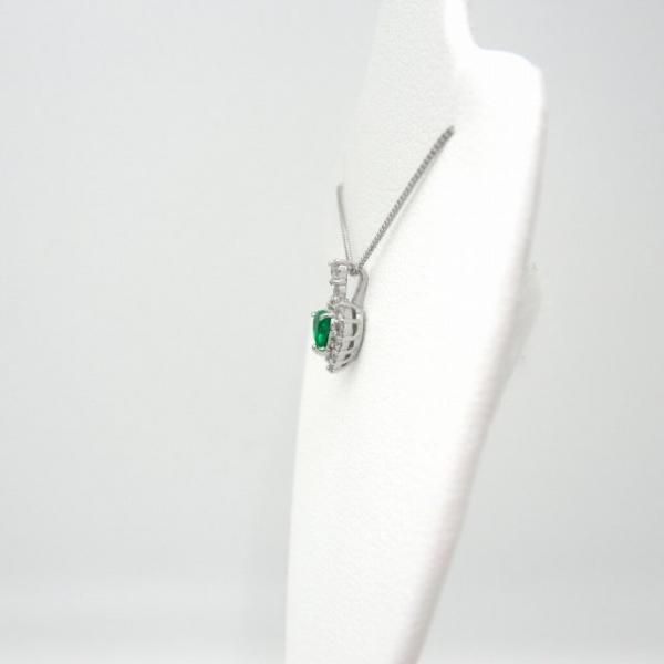 ハートシェイプエメラルド ダイヤモンドネックレス EM 0.20ct D ハートシェイプエメラルド ダイヤモンドネックレス EM 0.20ct D