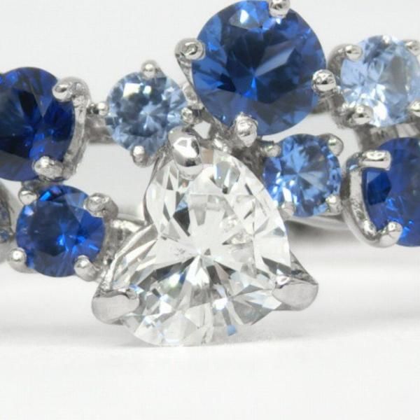 ハートシェイプダイヤモンド ブルーサファイアリング D 0.292ct ハートシェイプダイヤモンド ブルーサファイアリング D 0.292ct