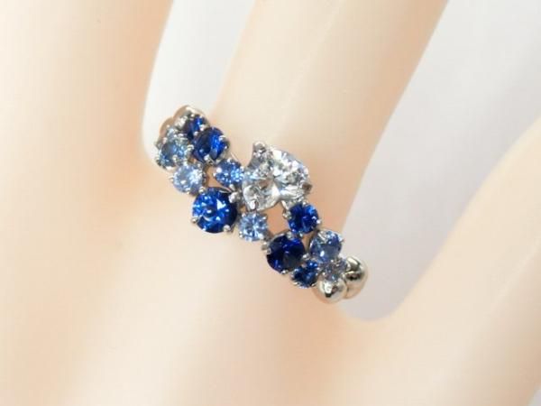 ハートシェイプダイヤモンド ブルーサファイアリング D 0.292ct ハートシェイプダイヤモンド ブルーサファイアリング D 0.292ct