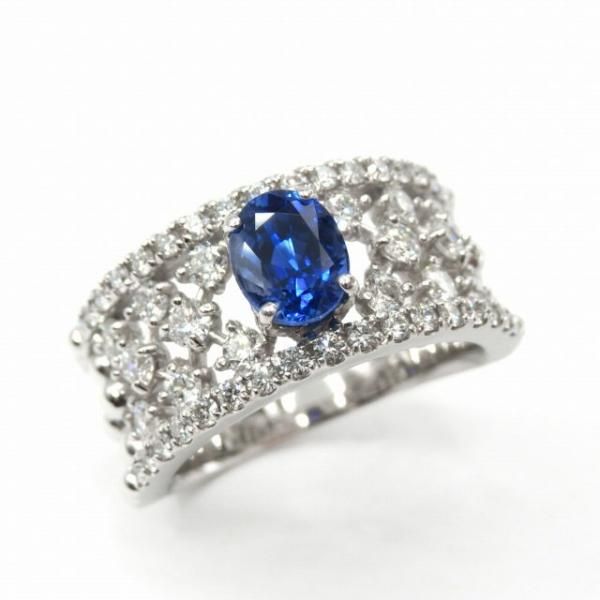 非加熱ブルーサファイア ダイヤモンドリング SA 1.12ct D 0.88ct 非加熱ブルーサファイア ダイヤモンドリング SA 1.12ct D 0.88ct