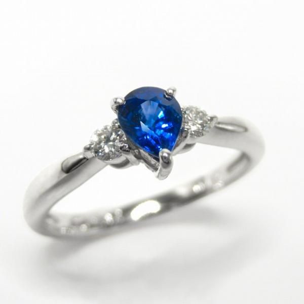 ブルーサファイア ダイヤモンドリング SA 0.42ct D 0.10ct Pt950 ブルーサファイア ダイヤモンドリング SA 0.42ct D 0.10ct Pt950