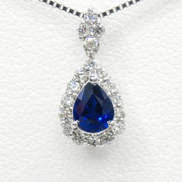 定率割引 往復 ブルーサファイア ダイヤモンドネックレス SA 0.41ct D 0.17ct サファイア