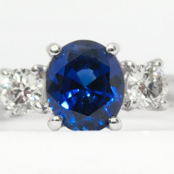 サファイア ダイヤモンドリング SA 0.90ct D 0.20ct Pt950 GIA サファイア ダイヤモンドリング SA 0.90ct D 0.20ct Pt950 GIA