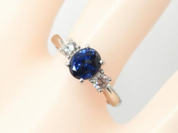 サファイア ダイヤモンドリング SA 0.90ct D 0.20ct Pt950 GIA サファイア ダイヤモンドリング SA 0.90ct D 0.20ct Pt950 GIA