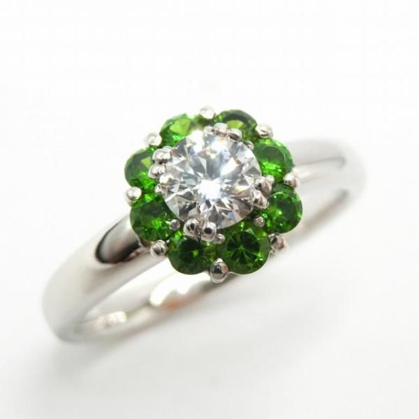 ダイヤモンド デマントイドガーネットリング D 0.357ct F-VS2-VG ダイヤモンド デマントイドガーネットリング D 0.357ct F-VS2-VG