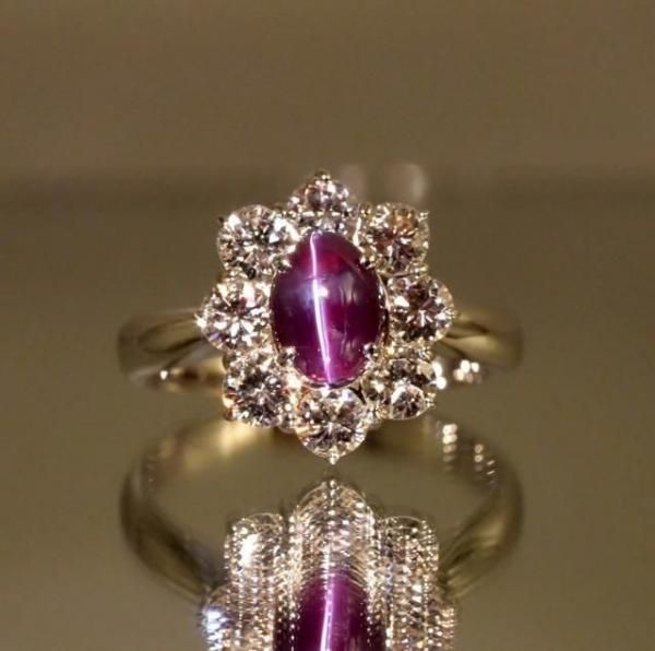 betty　アレキサンドライトキャッツアイダイヤリング アレキサンドライトキャッツアイ 2.5ct ダイヤモンド 1.1ct