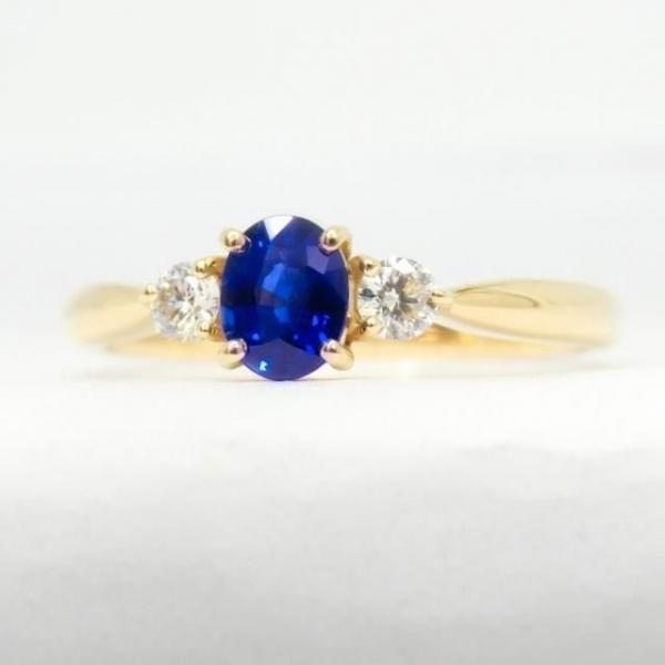ブルーサファイア ダイヤモンドリング SA 0.42ct D 0.11ct K18YG ブルーサファイア ダイヤモンドリング SA 0.42ct D 0.11ct K18YG