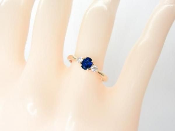 ブルーサファイア ダイヤモンドリング SA 0.42ct D 0.11ct K18YG ブルーサファイア ダイヤモンドリング SA 0.42ct D 0.11ct K18YG