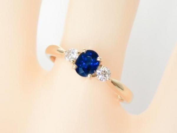 ブルーサファイア ダイヤモンドリング SA 0.42ct D 0.11ct K18YG ブルーサファイア ダイヤモンドリング SA 0.42ct D 0.11ct K18YG