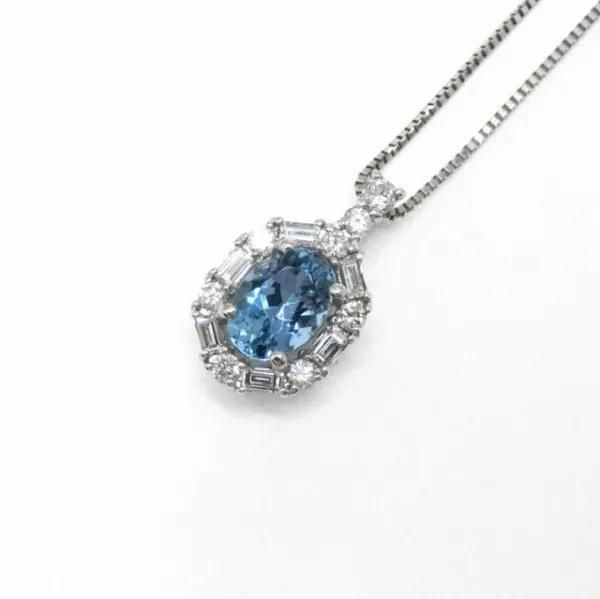 󥿥ޥꥢޥ ɥͥå쥹 AQ 0.65ct D 0.32ct 45cm Pt950 GGSJ̽