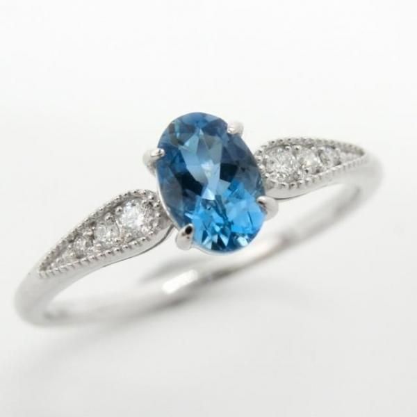 JG356★高級 アクアマリン ダイヤモンド コンビ リング ソーテ付 JG356☆高級 アクアマリン ダイヤモンド コンビ リング ソーテ付