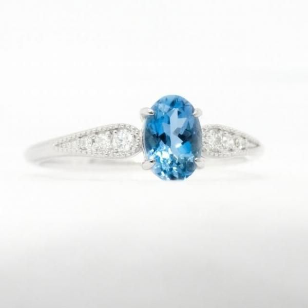サンタマリアアクアマリン ダイヤモンドリング AQ 0.49ct D 0.05ct