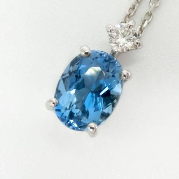 サンタマリアアクアマリン ダイヤモンドネックレス AQ 0.81ct D サンタマリアアクアマリン ダイヤモンドネックレス AQ 0.81ct D