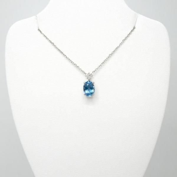 サンタマリアアクアマリン ダイヤモンドネックレス AQ 0.81ct D サンタマリアアクアマリン ダイヤモンドネックレス AQ 0.81ct D