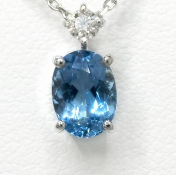 サンタマリアアクアマリン ダイヤモンドネックレス AQ 0.81ct D サンタマリアアクアマリン ダイヤモンドネックレス AQ 0.81ct D