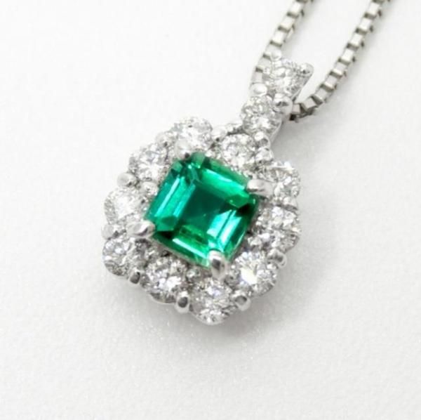 エメラルド ダイヤモンドネックレス EM 0.11ct D 0.13ct 45cm エメラルド ダイヤモンドネックレス EM 0.11ct D 0.13ct 45cm