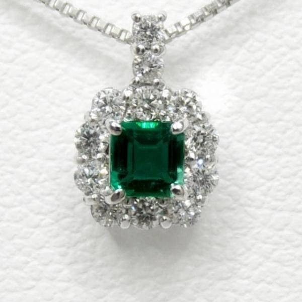 エメラルド ダイヤモンドネックレス EM 0.11ct D 0.13ct 45cm エメラルド ダイヤモンドネックレス EM 0.11ct D 0.13ct 45cm