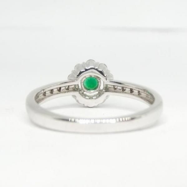エメラルド ダイヤモンドリング EM 0.15ct D 0.28ct Pt950 日独宝石