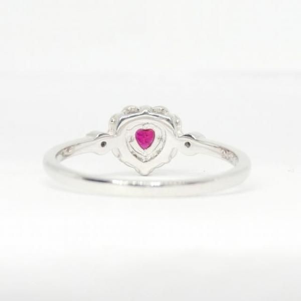 ハートシェイプルビー ダイヤモンドリング R 1.08ct D 0.20ct
