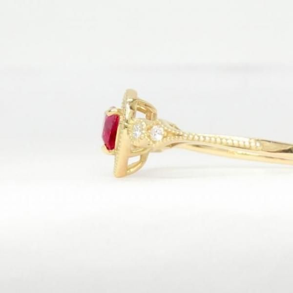 楽天市場】ルビー(3mm) ダイヤモンド0.01ct ハートシェイプ