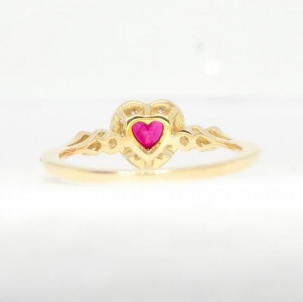 ハートシェイプルビー ダイヤモンドリング R 0.428ct D 0.16ct