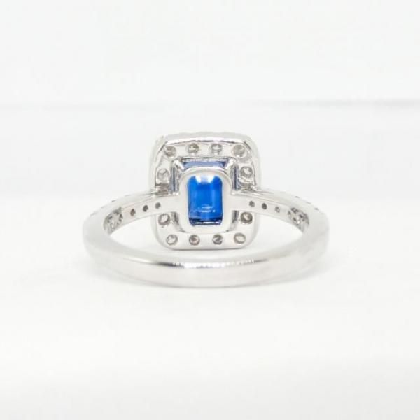 クッションシェイプブルーサファイア ダイヤモンドリング SA 1.44ct D