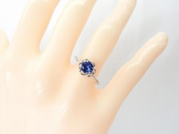 タンザナイト ダイヤモンドリング TA 0.64ct D 0.06ct Pt950 日