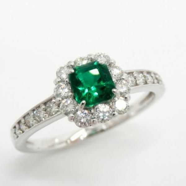 コロンビア産エメラルド ダイヤモンドリング EM 0.39ct F-1 D 0.41ct