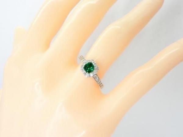 コロンビア産エメラルド ダイヤモンドリング EM 0.39ct F-1 D 0.41ct