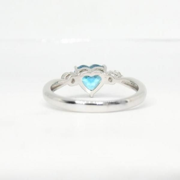ハートシェイプブルージルコン ダイヤモンドリング ZI 2.07ct D