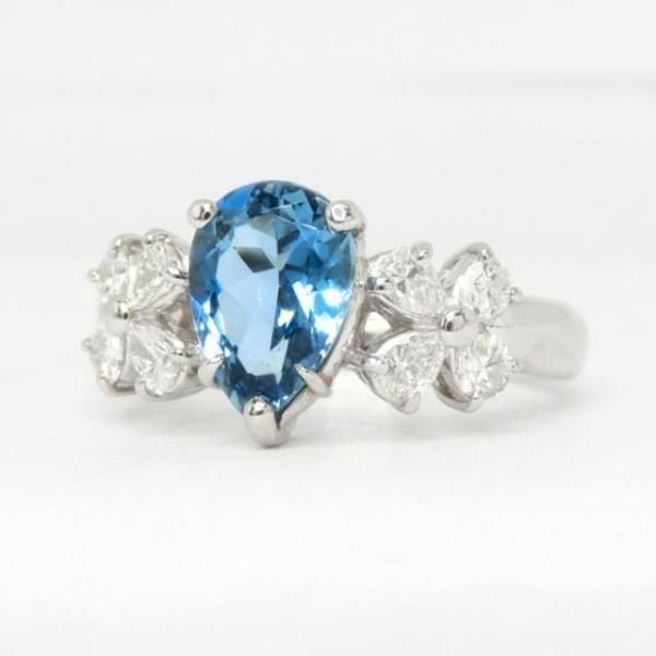 サンタマリアアクアマリン ダイヤモンドリング AQ 1.16ct D 0.41
