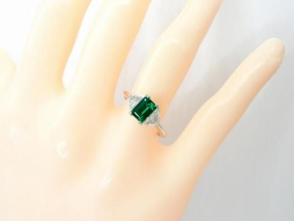 コロンビア産エメラルド ダイヤモンドリング EM 0.80ct F-1 D